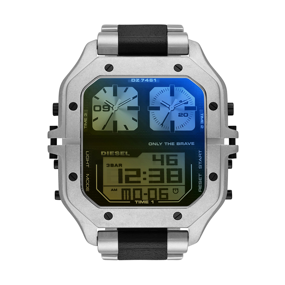 Kevin's Joyeros - Detalle del producto Ref. DZ7461 - Reloj diesel analogo y  digital, para hombre, tablero cuadrado colores gris y gris, estilo index,  pulso acero colores plateado y negro, calendario, DZ7461